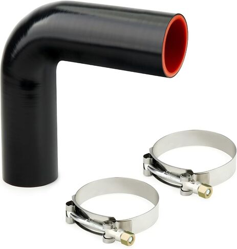 GASHER 1PCS 90 Degree Elbow Silicone Hose 3.5"ID, Silicone Couplers Leg Length 6.3" (160mm) with 2 T-Bolt Clamps, Intercooler Pipe For Intake And Turbo Applications in Saudi Arabia