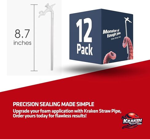 Kraken Bond Insulating Plastic Straw Tubes - Pack of 6 - Gap Filling Nozzle Tips for Polyurethane Insulation Foam in Saudi Arabia