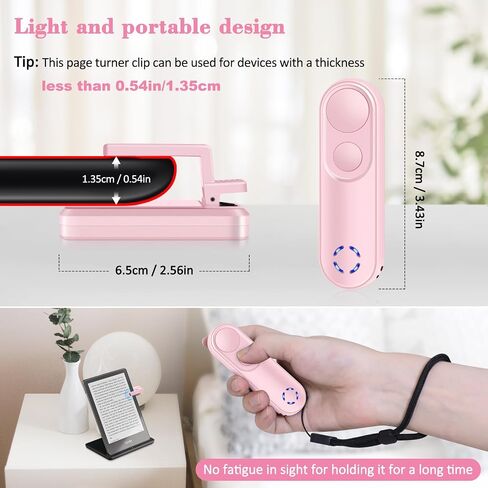 Kindle Page Turner, Remote Control Clicker Page Turner for Kindle Paperwhite Oasis Scribe iPad Tablet Kobo Kindle Accessories, Camera Remote Shutter Selfie Controller with Wrist Strap(White) in Saudi Arabia
