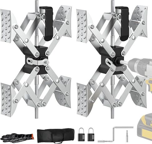 X-Shaped RV Stabilizer Wheel Chock (Allows Drilling for Adjustment) Travel Trailer Stabilizers, Anti-Motion Tire RV Accessories for Tandem Axle RV Trailer Camping - 1 Pack (Silver) in Saudi Arabia