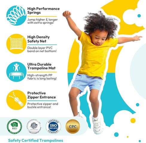 SkyBound 10FT 12FT 14FT 15FT 16FT ترامبولين مع شبكة مغلقة، ترامبولين كبير للأطفال والكبار - معتمد من ASTM - ترامبولين ترفيهية شديدة التحمل - ترامبولين خارجي للأطفال - متعة في الهواء الطلق in Kuwait