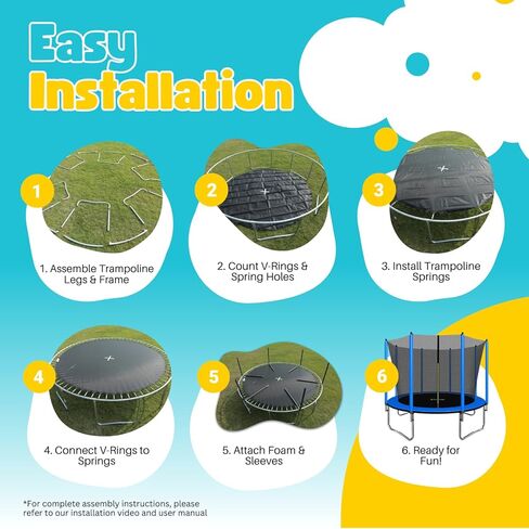 SkyBound 10FT 12FT 14FT 15FT 16FT ترامبولين مع شبكة مغلقة، ترامبولين كبير للأطفال والكبار - معتمد من ASTM - ترامبولين ترفيهية شديدة التحمل - ترامبولين خارجي للأطفال - متعة في الهواء الطلق in Kuwait
