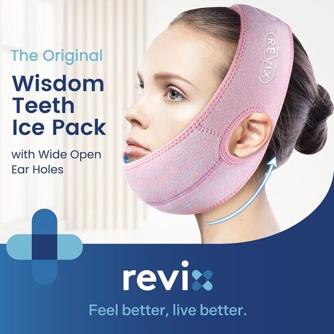 REVIX Face Ice Pack for Wisdom Teeth with 3D Sewing Design, Jaw Ice Pack for Wisdom Teeth Recovery, TMJ Heating Pad for Swelling & Inflammation, Super Snug Fit with 4 Hot and Cold Packs, Lavender in Kuwait