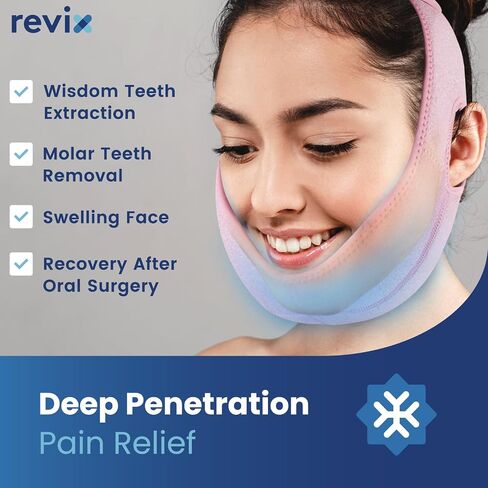 REVIX Face Ice Pack for Wisdom Teeth with 3D Sewing Design, Jaw Ice Pack for Wisdom Teeth Recovery, TMJ Heating Pad for Swelling & Inflammation, Super Snug Fit with 4 Hot and Cold Packs, Lavender in Kuwait