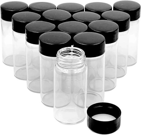 30mL Clear Glass Sample Vials 30Pcs, 1oz Borosilicate Glass Vial with Screwcap, PE Liner Sample Containers Lab Vial Liquid Sampling Glass Oil Bottle in Saudi Arabia