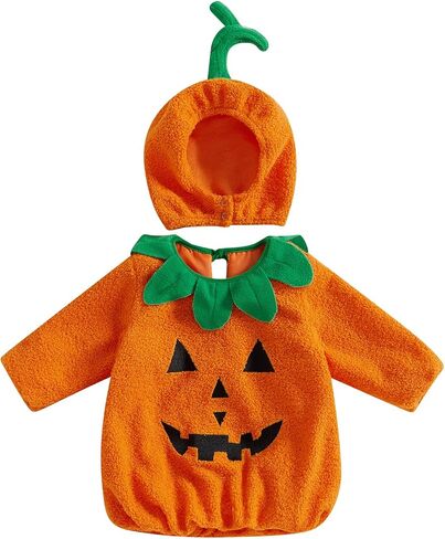 Twopumpkin الطفل دوبي هالوين زي الرضع طفل صبي فتاة ازياء أكمام رداء وقبعة قزم البيت مع آذان in Kuwait