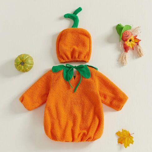 Twopumpkin الطفل دوبي هالوين زي الرضع طفل صبي فتاة ازياء أكمام رداء وقبعة قزم البيت مع آذان in Kuwait