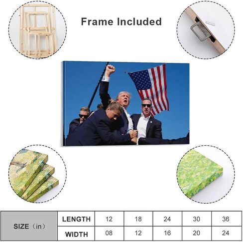 Alicecally Donald Trump Assassination Canvas Poster Wall Art Decor Print Picture Paintings for Living Room Bedroom Decoration 08x12inch(20x30cm) in Saudi Arabia