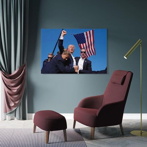 Alicecally Donald Trump Assassination Canvas Poster Wall Art Decor Print Picture Paintings for Living Room Bedroom Decoration 08x12inch(20x30cm) in Saudi Arabia