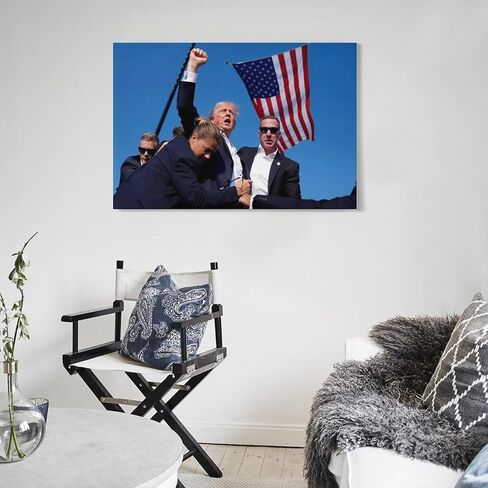 Alicecally Donald Trump Assassination Canvas Poster Wall Art Decor Print Picture Paintings for Living Room Bedroom Decoration 08x12inch(20x30cm) in Saudi Arabia