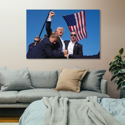 Alicecally Donald Trump Assassination Canvas Poster Wall Art Decor Print Picture Paintings for Living Room Bedroom Decoration 08x12inch(20x30cm) in Saudi Arabia