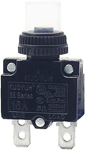 13-21 Amps 88 Series Quick Connect Terminals Push-to-Reset Thermal Circuit Breaker with Transparent Waterproof Button Dust Cover (1-Pack) (20A) in Saudi Arabia