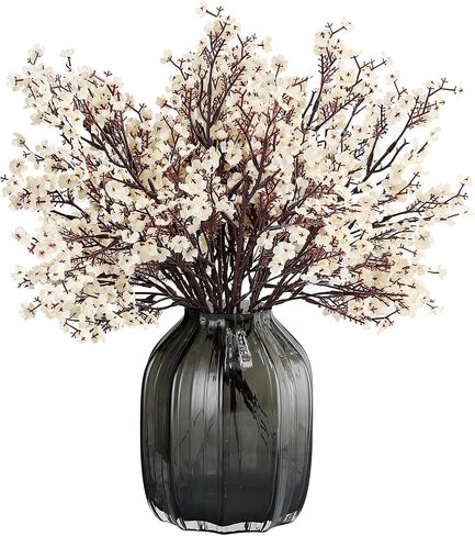 JAKY-Global Babys Breath Silk Artificial Flowers Bulk with Vase 10pcs for Fall Decor Fake flower bouquet Bulk for Home Kitchen Indoor Bouquet Floral Arrangement Table Centerpieces Decor(Autumn Blue) in Saudi Arabia