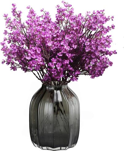 JAKY-Global Babys Breath الحرير الاصطناعي الزهور السائبة مع مزهرية 10 قطع لديكور الخريف باقة زهور وهمية بالجملة للمنزل المطبخ باقة الأزهار ترتيب الجدول المركزية الديكور (الخريف الأزرق) in Kuwait