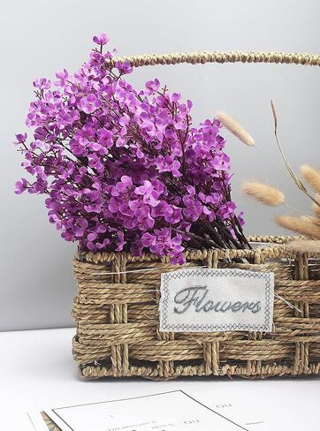 JAKY-Global Babys Breath الحرير الاصطناعي الزهور السائبة مع مزهرية 10 قطع لديكور الخريف باقة زهور وهمية بالجملة للمنزل المطبخ باقة الأزهار ترتيب الجدول المركزية الديكور (الخريف الأزرق) in Kuwait