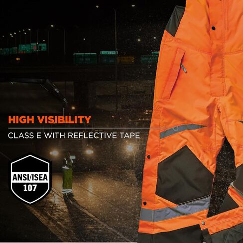 Insulated Thermal Bib Overalls, High Visibility, Weather-Resistant, XL, Ergodyne GloWear 8928,Lime in Saudi Arabia