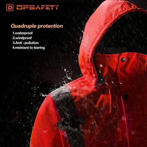safety jacket for men, Reflective high Visibility Hooded jacket, Hi-Vis Bomber Jacket with Pockets and Zipper, waterproof, Black Bottom, ANSI/ISEA 107-2020 Type R Class 3,Lime in Saudi Arabia