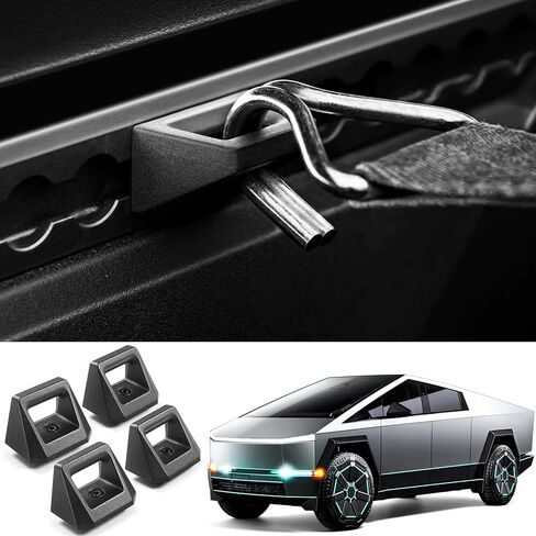 2PCS Ring Truck Bed Tie Down Anchors for Tesla Cybertruck Cargo Accessories,Cyber Bed Truck Mat Set of 2 Pull Tabs Compatible with 2024 2023 Tesla Cybertruck Truck Bed,Black in Saudi Arabia