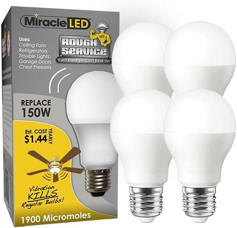 Miracle LED Rough Service 100W Replacement LED Garage Door Bulb, Vibration Resistant Light for Openers, Ceiling Fans and Trouble Lights, Daylight Bright White in Saudi Arabia