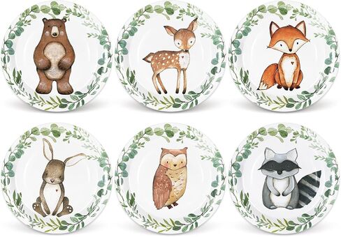 Whaline Farm Birthday Party Paper Plates Cock Pig Cow Sheep Disposable Plates 6 Designs Cartoon Animals Dinnerware Plates 9 Inch for Party Supplies Table Decor, 24Pcs in Saudi Arabia