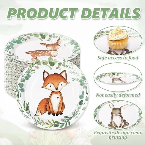 Whaline Farm Birthday Party Paper Plates Cock Pig Cow Sheep Disposable Plates 6 Designs Cartoon Animals Dinnerware Plates 9 Inch for Party Supplies Table Decor, 24Pcs in Saudi Arabia