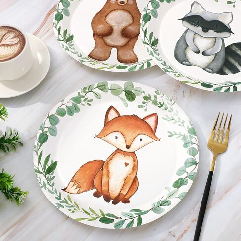 Whaline Farm Birthday Party Paper Plates Cock Pig Cow Sheep Disposable Plates 6 Designs Cartoon Animals Dinnerware Plates 9 Inch for Party Supplies Table Decor, 24Pcs in Saudi Arabia
