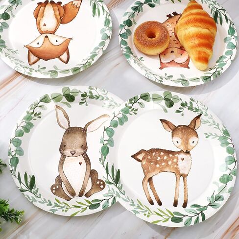 Whaline Farm Birthday Party Paper Plates Cock Pig Cow Sheep Disposable Plates 6 Designs Cartoon Animals Dinnerware Plates 9 Inch for Party Supplies Table Decor, 24Pcs in Saudi Arabia