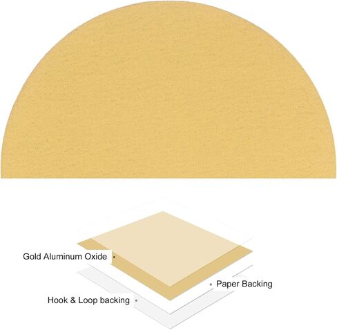 15pcs No Hole Sanding Discs- [ 9 Inch 150 Grit ] Round Hook and Loop Grip Sanding Pads Sheet Sandpaper for Automotive Woodworking Metal Polishing Use| Gold, Aluminum Oxide in Saudi Arabia