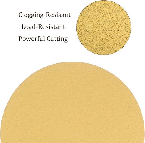 15pcs No Hole Sanding Discs- [ 9 Inch 150 Grit ] Round Hook and Loop Grip Sanding Pads Sheet Sandpaper for Automotive Woodworking Metal Polishing Use| Gold, Aluminum Oxide in Saudi Arabia