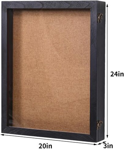 Extra Large Shadow Box 18x24, Big Shadow Boxes Display Cases with Hinged Door for Keepsake Collages Photos Tickets Flowers Bouquet Memorial Items(Black) in Kuwait
