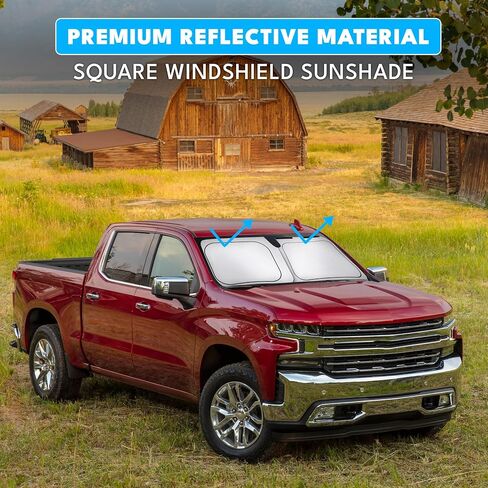 Detachable Square Medium Sunshade for Cars | 240T Foldable Window Shade with 4 Hook and Loop Fasteners | Sunshade for Car Front Window and Interior Sun Protection | (Medium 36" x 34") in Kuwait