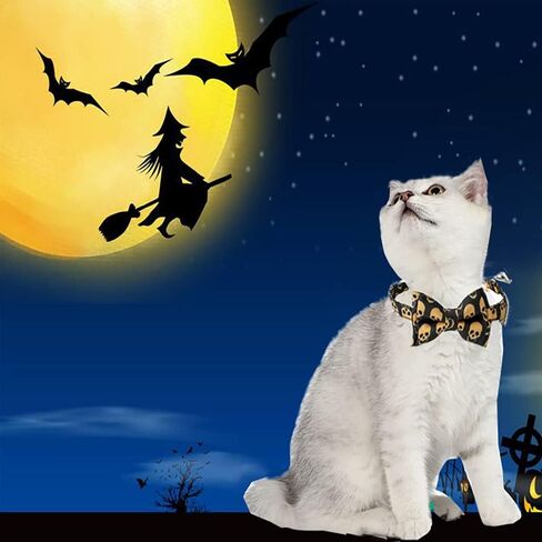 2-Pack Breakaway Cat Collars with Removable Double-Layer Bow Tie and Bell for Boy and Girl Cats,Safety Kitten Collars Suitable for Festivals and Daily. in Kuwait