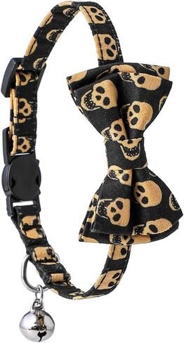 2-Pack Breakaway Cat Collars with Removable Double-Layer Bow Tie and Bell for Boy and Girl Cats,Safety Kitten Collars Suitable for Festivals and Daily. in Kuwait