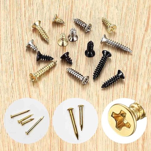 200 PCS Miniature Nails Round Head Brass Nails for Small Hinges Doll Houses Delicate Boxes Mini Craft Projects (≈0.04×0.31inch,1×8mm,Silver) in Kuwait