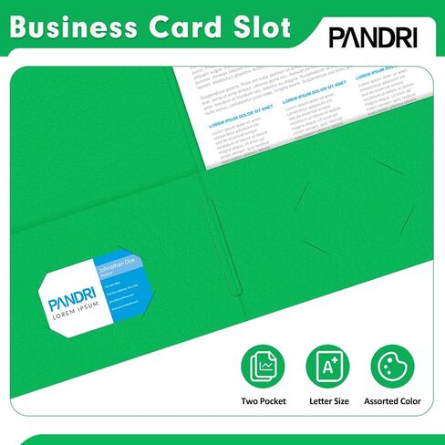 Two Pocket Folders, PANDRI 125 Pack 2 Pocket Folders, Letter Size Paper File Folder for School Office Home Business, Assorted 5 Colors in Kuwait