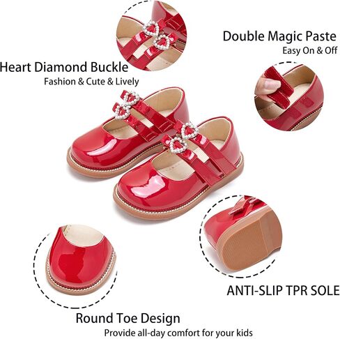 Kiderence Toddler Little Girls Mary Jane Dress Shoes School Oxford for Girls Pink Flats Size 11M in Kuwait