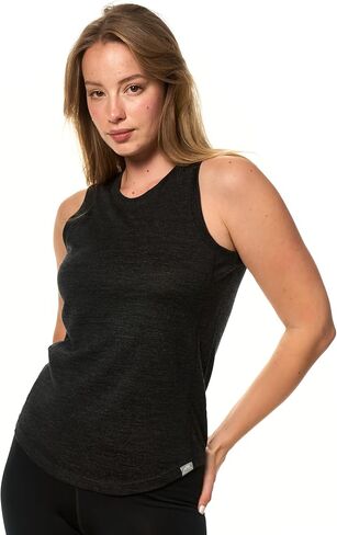 Merino Wool Tank Top Women - Active Merino Wool Undershirt Moisture Wicking Breathable Anti-Odor Lightweight Base Layer (Large, Denim Tank) in Saudi Arabia
