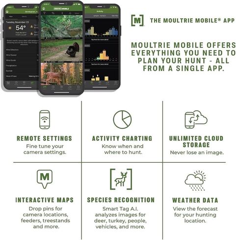 Moultrie Edge 2 Cellular Trail Camera - 3 Pack - Auto Connect Nationwide 4G LTE - On Demand 36MP Photo - 1080P Video with HD Audio - 100 Ft Detection Range - Low Glow Flash in Saudi Arabia
