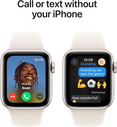 Apple Watch SE (2nd Gen) [GPS 44mm] Smartwatch with Midnight Aluminium Case with Midnight Sport Band M/L. Fitness and Sleep Trackers, Crash Detection, Heart Rate Monitor, Retina Display in Saudi Arabia