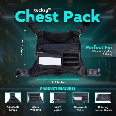 Outdoor Sports Chest Bag for Men Women, Lightweight Water Resistant Chest Rig, Running Vest for Men with Reflective Velcro in Saudi Arabia