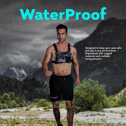 Outdoor Sports Chest Bag for Men Women, Lightweight Water Resistant Chest Rig, Running Vest for Men with Reflective Velcro in Saudi Arabia