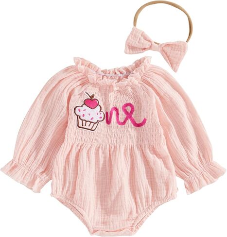 Newborn Infant Baby Girl Winter Clothes Long Sleeve Plaid Romper Smocked Bodysuit with Headband Infant Fall Clothes in Kuwait