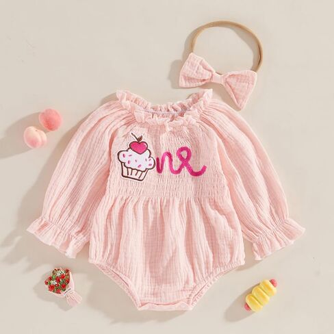 Newborn Infant Baby Girl Winter Clothes Long Sleeve Plaid Romper Smocked Bodysuit with Headband Infant Fall Clothes in Kuwait