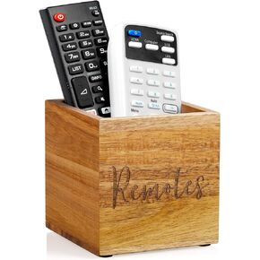 DRASTAR Remote Control Holder, Retro White TV Remote Holder, Remote Holder with 3 Slots, TV Temote Caddy for Table, Remote Organizer for Home Theater Accessories