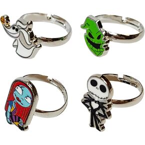 Harry Potter Jewelry: 4-Piece Adjustable Harry Potter Rings for Girls (Harry Potter Charm) Dress Up For Girls Perfect Harry Potter Birthday Gifts For Girls Kid Ring Harry Potter Accessories Ages 4+