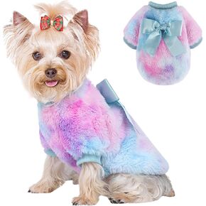 Small Dog Clothes Chihuahua Fleece Sweaters XXS Winter Warm Puppy Sweaters Boys Girls Tiny Dog Outfits for Teacup Yorkie Puppies Pet Doggie Sweaters for Small Dogs (Small, Pink)