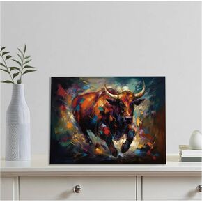 Popgege 24×36 Inch Hand-Painted Motorcycle Large Canvas Wall Art,3D Textured Wall Art Decor,Handmade Painting Vintage Wall Art for Living Room,Canvas Art Wall Decor Ready to Hang