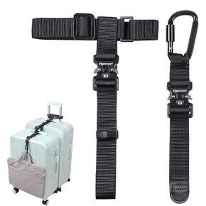 Vigorport Luggage Straps, Straps for Suitcase, Add A Bag Adjustable Luggage Accessories with Carabiner for Connect Your 2 Suitcases, Bag Straps for Luggage