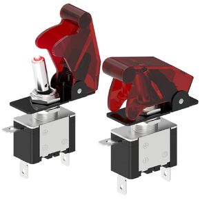 Toggle Switch, Malictele 12V 30A Heavy Duty ON/Off 3 Pin SPST Red LED Toggle Switch Lighted Toggle Switch 12V for Automotive/UTV/Trucks- 2Pack