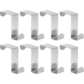 uxcell Over The Door Hooks,8pcs - Stainless Steel Door Hangers Hooks, S-Shaped Double Hooks for Hanging Clothes, Hats, Towels (Black)